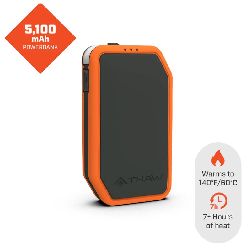 Rechargeable hand warmer power bank with built-in LED light for outdoor use