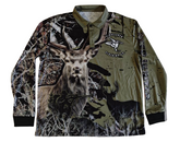 Kingfisher Clothing Co - Fishing Hunting Outdoor Deer Design Fishing Shirt