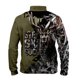 Kingfisher Hunting Quarter-Zip Fleece – Deer Camo Print Pullover - Back