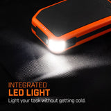 Rechargeable hand warmer power bank showing LED torch function