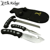 Elk Ridge Gut Hook Skinner, Caper Knife & Saw Hunting Set