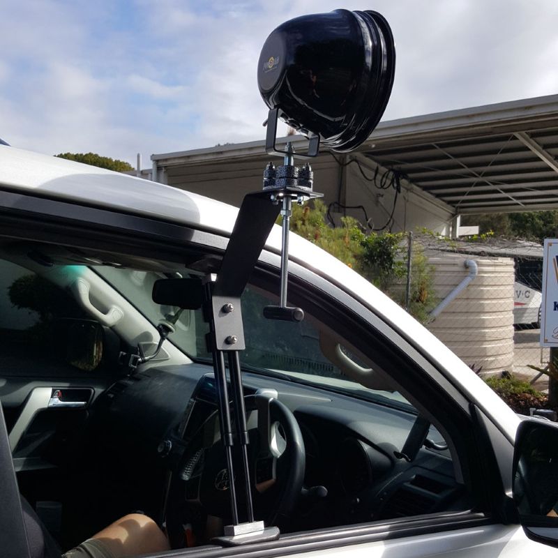 Powa Beam 175mm QH 100W bracketed spotlight mounted on vehicle