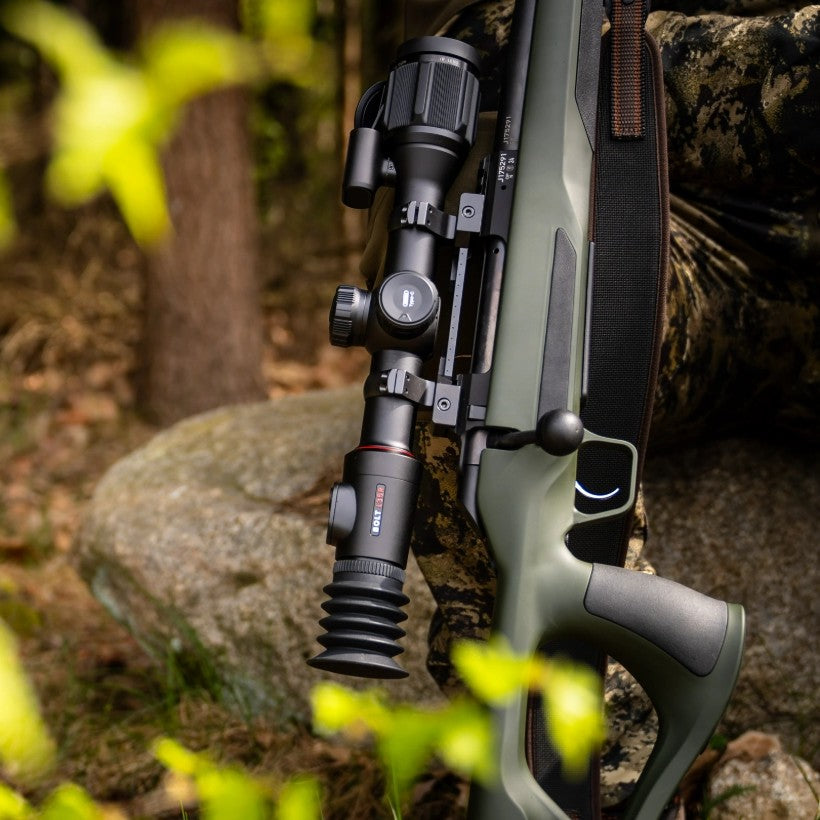 Nocpix BOLT P25R thermal scope mounted for low light observation