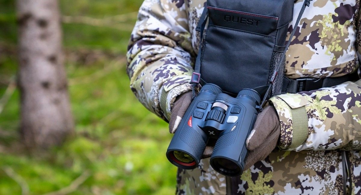 Nocpix QUEST H35R thermal binoculars used for scanning in low light conditions